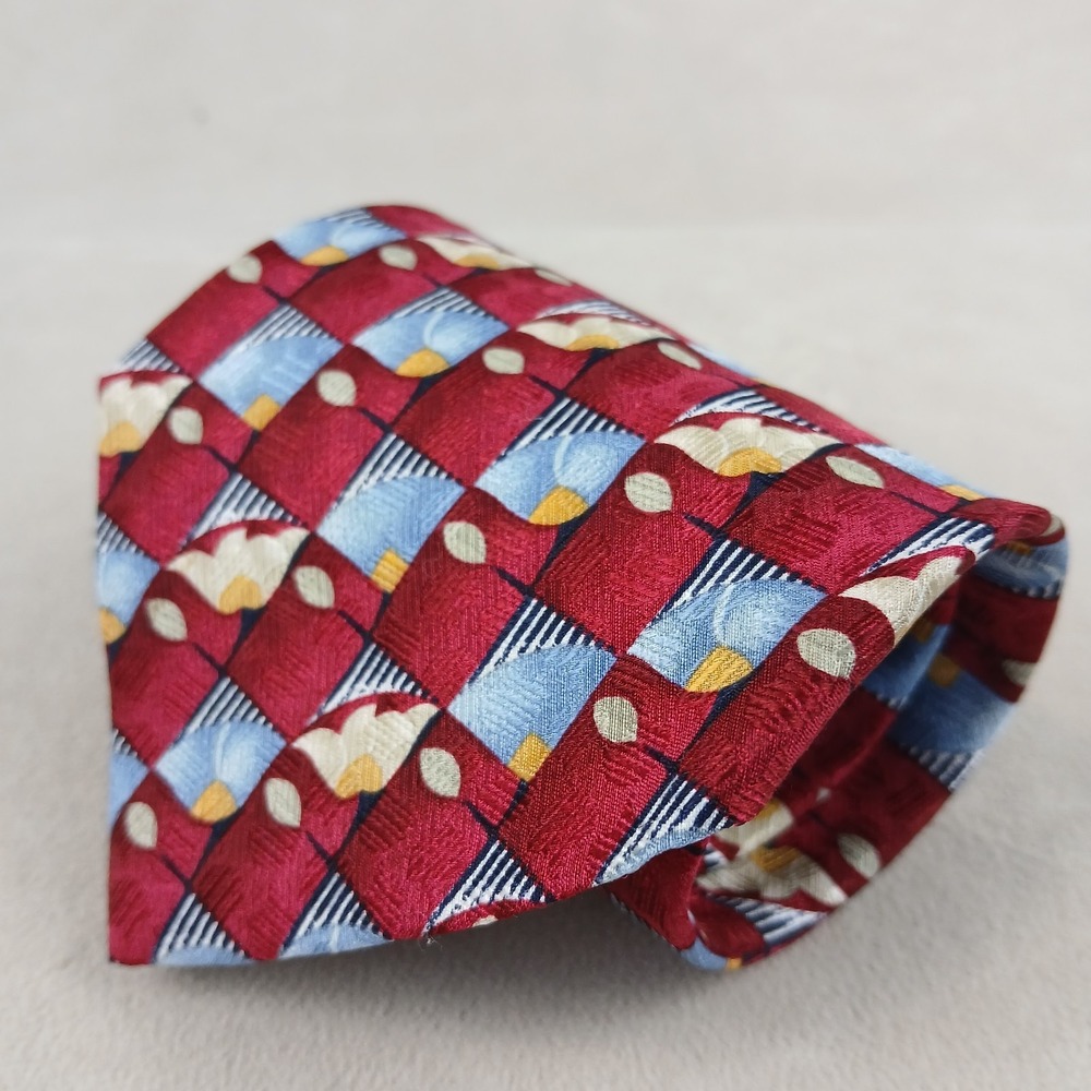 Ermenegildo Zegna‎ 4x59 Mens Silk Tie Floral Geometric Lightweight